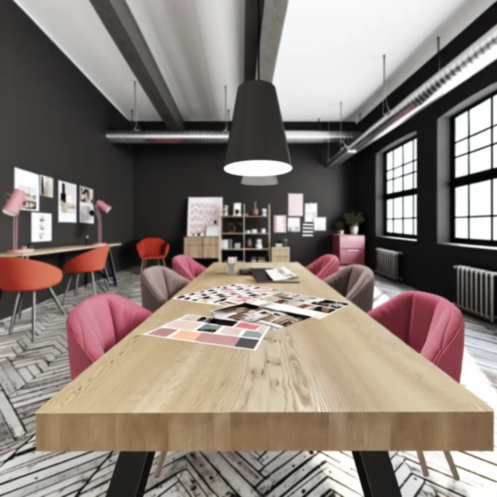 Creative studio workspace showcasing design process