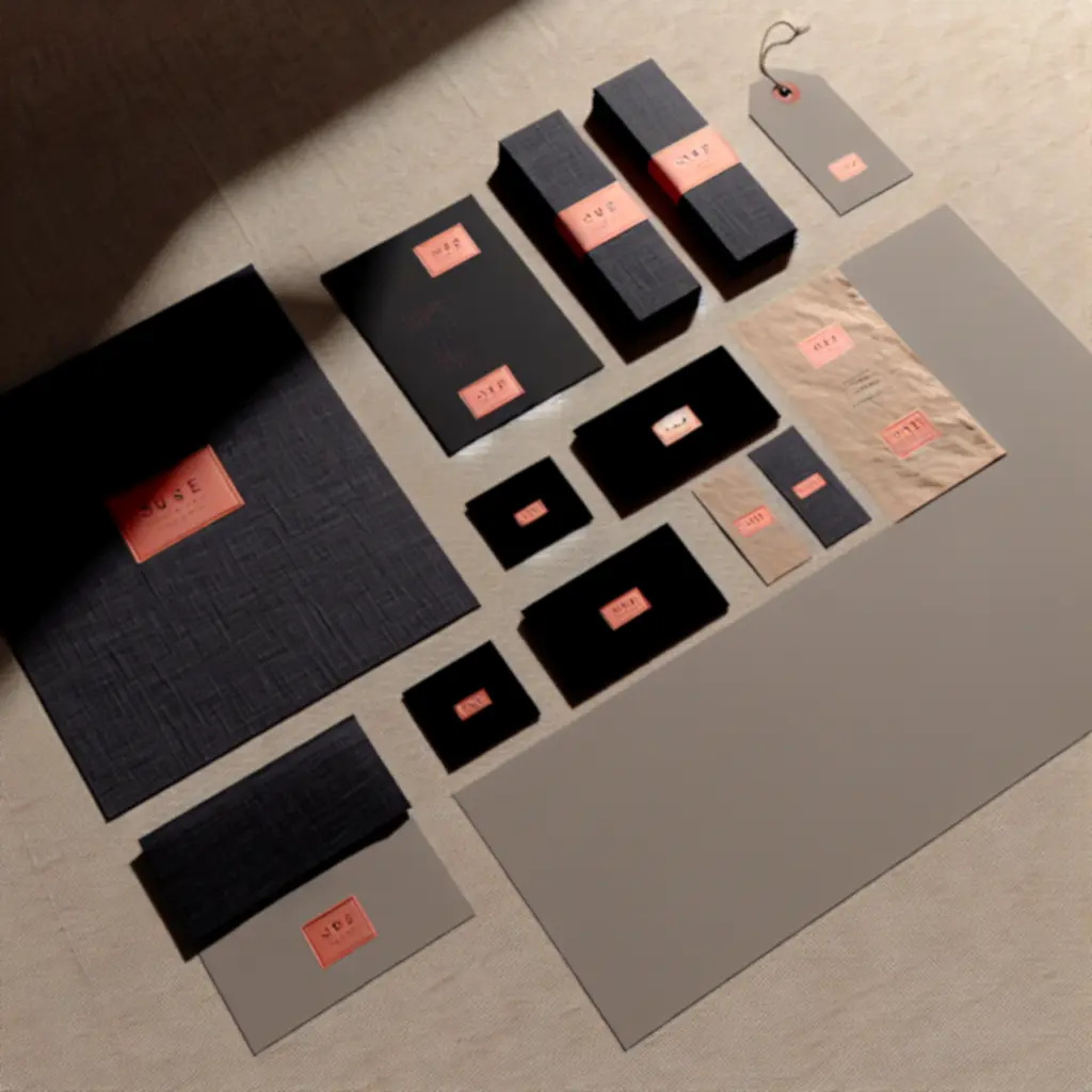 Makieta identyfikacji wizualnej dla marki premium