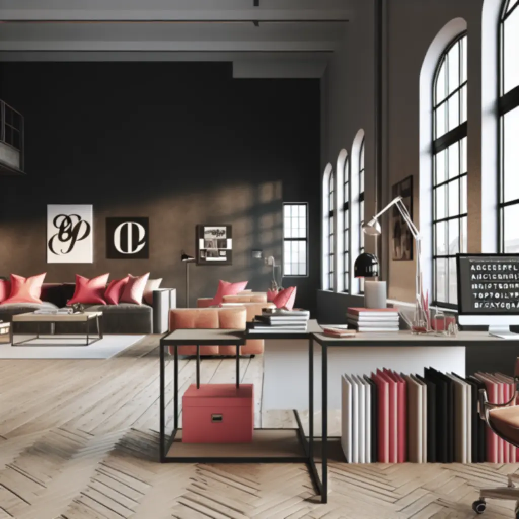 Przestrzeń robocza studia Creativemotionlab z minimalistycznym wystrojem